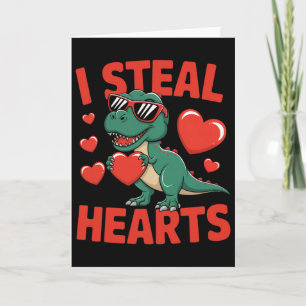 Carte Conception de la Saint-Valentin de dinosaure drôle