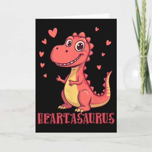 Carte Conception de la Saint-Valentin de dinosaure migno (Devant)
