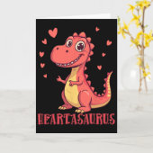 Carte Conception de la Saint-Valentin de dinosaure migno (Fleur jaune)