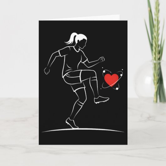 Carte Conception de la Saint-Valentin pour fille de foot (Devant)