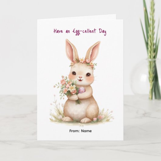 Carte Conception de lapin de Pâques de printemps (Devant)