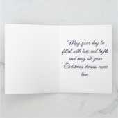 Carte Conception de l'arbre de Noël Abstrait violet et o (Intérieur)