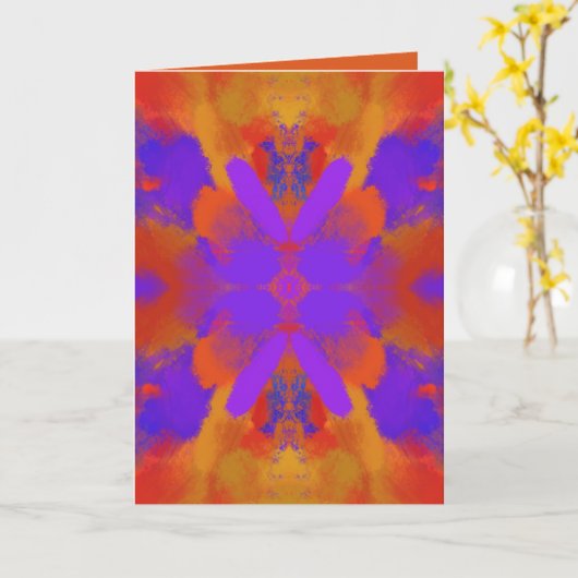Carte Conception de l'art graphique abstrait orange viol (Fleur jaune)