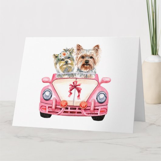 Carte Conception de mariage pour Yorkshire Terrier (Devant)