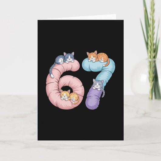 Carte Conception de mème de chat mignon 67 (Devant)