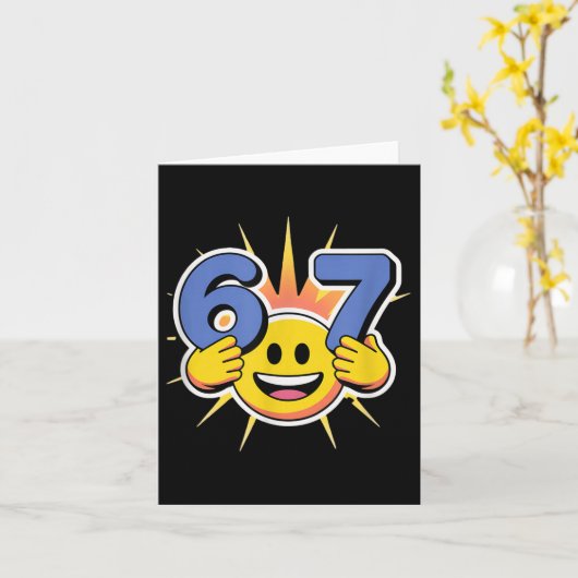Carte Conception de mème Six Seven 6 7 (Fleur jaune)