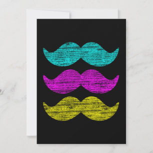Carte Conception de motif de moustache rétro coloré