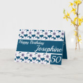 Carte Conception de motifs floraux Anniversaire bleu (Fleur jaune)