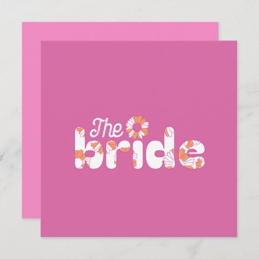 Carte Conception de mots mariés, Boho-Hippie Bachelorett (Devant / Derrière)