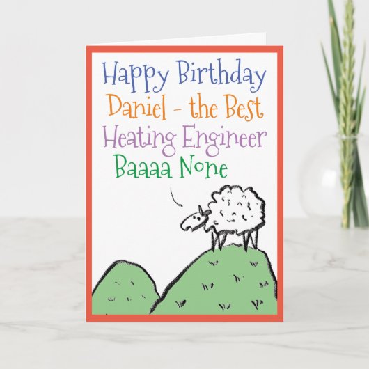 Carte Conception de mouton Joyeux anniversaire à un ingé (Devant)