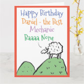 Carte Conception de mouton Joyeux anniversaire à un méca (Fleur jaune)
