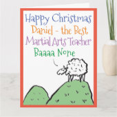 Carte Conception de mouton Joyeux Noël Professeur d'arts (Devant)