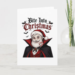 Carte Conception de Noël de Père Noël Vampire Gothique