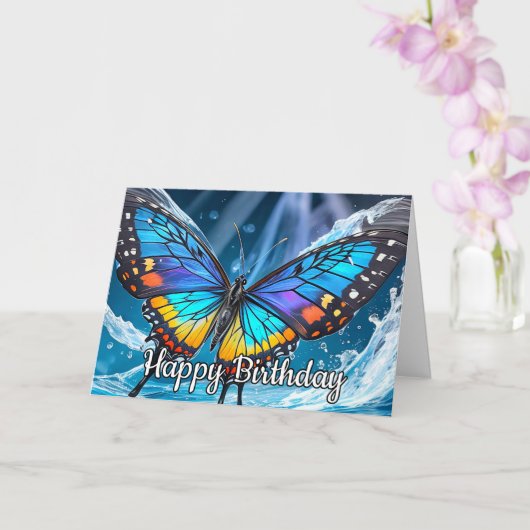 Carte Conception de papillon artistique coloré mignon (Orchidée)
