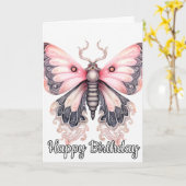 Carte Conception de papillon artistique rétro | Joyeux a (Fleur jaune)