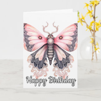 Carte Conception de papillon artistique rétro | Joyeux a