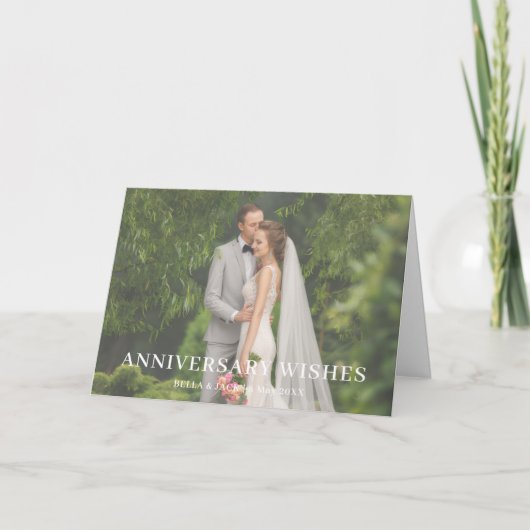 Carte Conception de photo d'amour d'anniversaire moderne (Devant)
