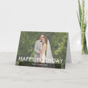 Carte Conception de photo d'anniversaire moderne en noir