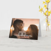 Carte Conception de photo de couple moderne pour anniver (Fleur jaune)