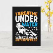 Carte Conception de plongée cool - Je respire sous l'eau (Fleur jaune)