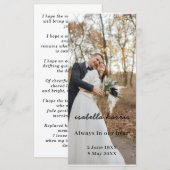 Carte Conception de poème funéraire mémorial moderne (Devant / Derrière)