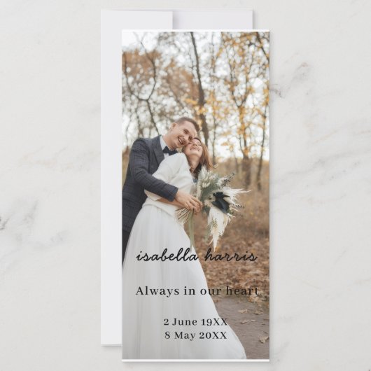 Carte Conception de poème funéraire mémorial moderne (Devant)