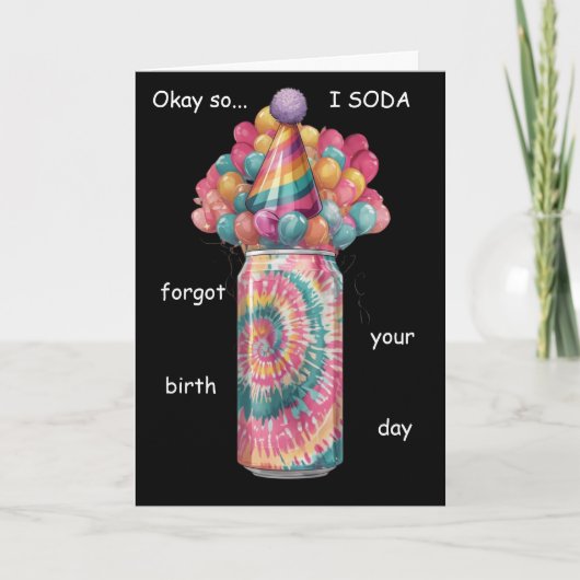 Carte Conception de pun d'anniversaire tardif de canette (Devant)