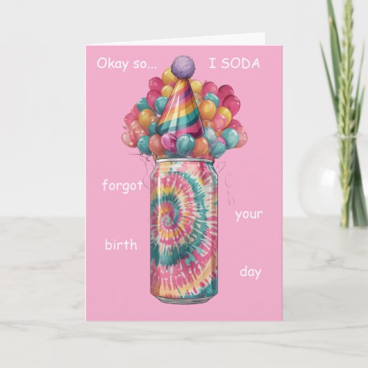 Carte Conception de pun d'anniversaire tardif de canette (Devant)