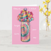 Carte Conception de pun d'anniversaire tardif de canette (Fleur jaune)