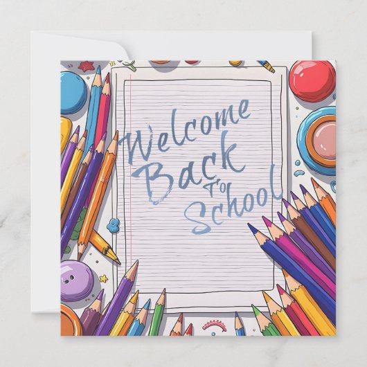 Carte Conception de retour à l'école colorée (Devant)