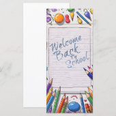 Carte Conception de retour à l'école colorée (Devant / Derrière)