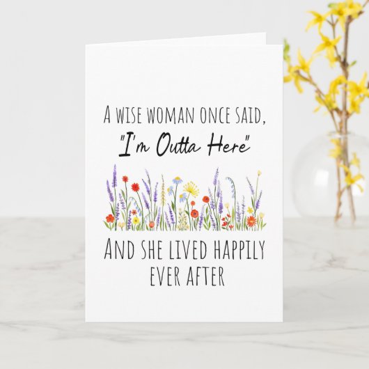 Carte Conception de retraite pour les femmes - Drôle Ins (Fleur jaune)