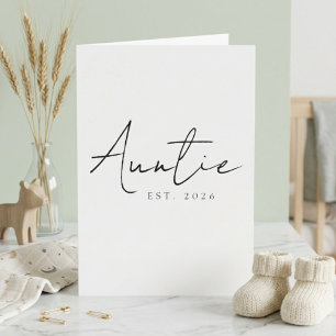 Carte Conception de script d'annonce douce année Tante E