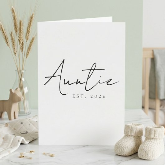 Carte Conception de script d'annonce douce année Tante E
