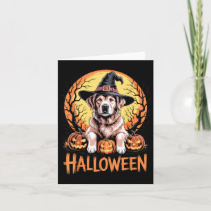 Carte Conception de sorcière de chien d'Halloween pour l