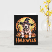 Carte Conception de sorcière de chien d'Halloween pour l (Fleur jaune)
