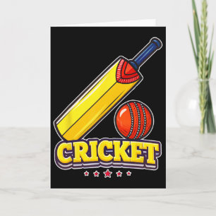 Carte Conception de sport de cricket amusante et colorée