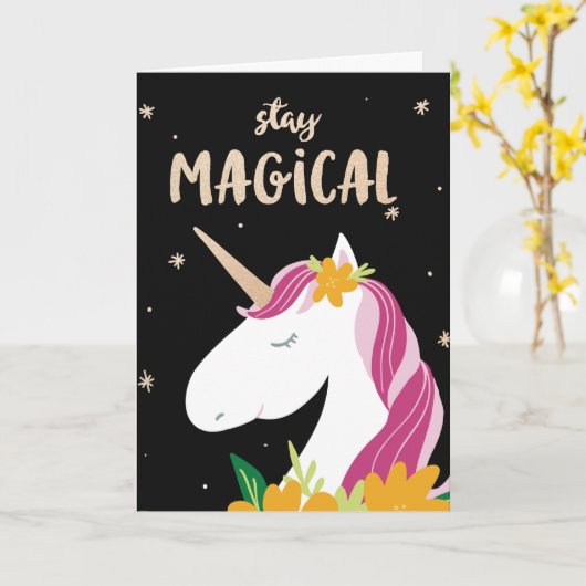 Carte Conception de Stay Magical Unicorn (Fleur jaune)