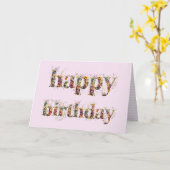 Carte Conception de texte Joyeux Anniversaire avec des f (Fleur jaune)