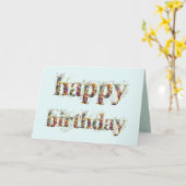 Carte Conception de texte Joyeux Anniversaire avec des f (Fleur jaune)