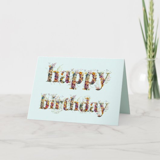 Carte Conception de texte Joyeux Anniversaire avec des f (Devant)