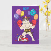 Carte Conception de TKO Bulldog de boxe Anniversaire Kno (Fleur jaune)