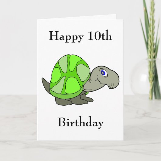 Carte Conception de tortue personnalisée 10e anniversair (Devant)