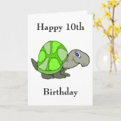 Carte Conception de tortue personnalisée 10e anniversair (Fleur jaune)