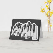 Carte conception de touches de clavier de piano (Fleur jaune)