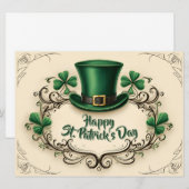 Carte Conception de trèfle de la Saint-Patrick joyeuse (Devant / Derrière)