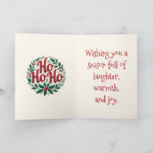 Carte Conception de typographie de couronne de Noël Ho H (Intérieur)