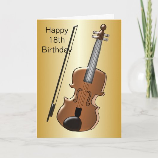 Carte Conception de violon Personnalisé 18e anniversaire (Devant)