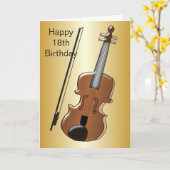 Carte Conception de violon Personnalisé 18e anniversaire (Fleur jaune)