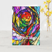 Carte Conception de vitrail cosmique (Fleur jaune)